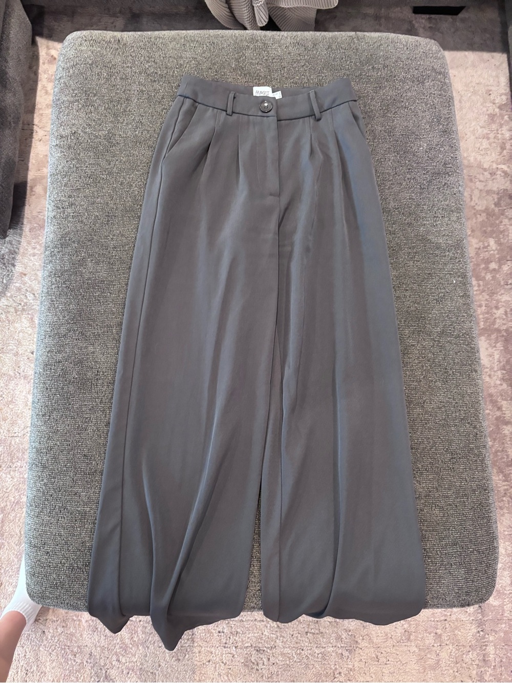 Princess Polly Wide-Leg High-Waist Pants in Charcoal